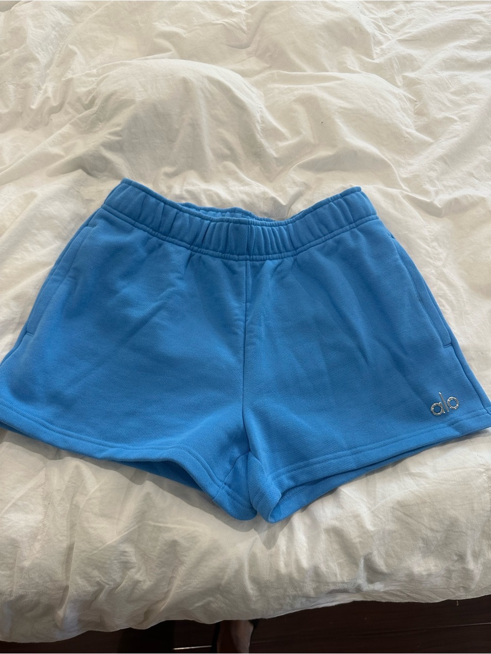 ALO Yoga Bright Blue Fleece Athletic Shorts